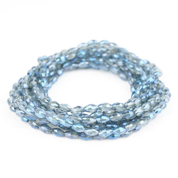 3-5 mm Faceted Češke Staklene Perle Ovalni Plavi Kristal Slobodan Razuporne Perle za izradu nakita Pribor Narukvica i Ogrlica DIY