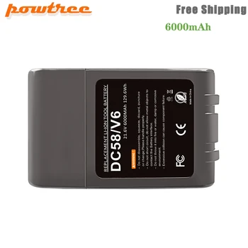 Powtree 21,6 U 6,0 Ah Smjenski Baterija za litij-ionske Baterije usisivač Dyson V6 DC58 DC59 DC61 DC62 DC74 SV09 SV07