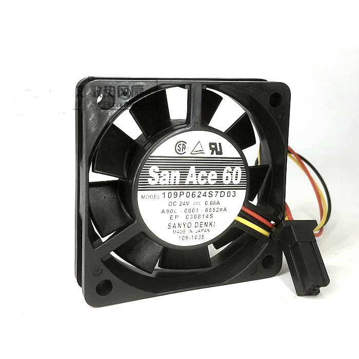 Za Sanyo 109P0624S7D03 A90L-0001-0552#Ventilator 6015 24 0,08 aksijalni ventilator za hlađenje Slika  0