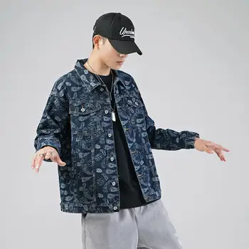 Traper jakna Muški kaput Ulični stil hip-hop marama s Paisley uzorkom Traper jakna Muška proljeće-jesen odjeća Muška odjeća Novi 2021