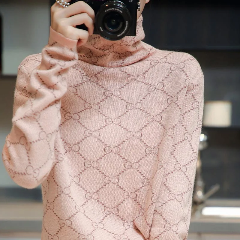 Ženski pulover casual однотонный džemper od vune 2021 jesen i zima novi kašmir pulover s visokim воротом plus size ženski top Slika  3
