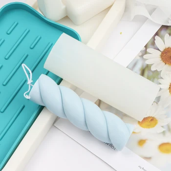 DIY Marshmallows Saop Kalup Šećerna Oblik Konoplja Uže Roll Jednostavna Izrada Voska Obrt Ukras Kuće Aromaterapija Silikonska Svijeća Kalup