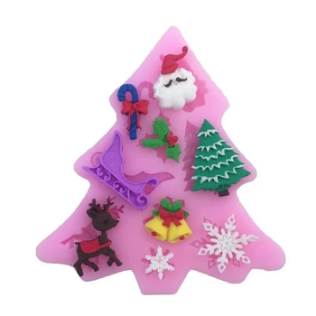 Djed Mraz je Božićno drvce Božićno Serija Čokoladni Tekući Silikon Oblik Tijesta u Kalup za ukrašavanje torte DIY Alata Za Pečenje Aouke
