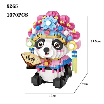1070 kom. 9265 Peking Opera Panda Mikro Građevni Blokovi u kineskom stilu Slatka Panda Prikupljene Model Cigle Figurice i Igračke za djecu
