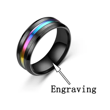 Гравируемое 8 mm Crno prsten za muškarce i žene, koji se Prelijeva vjenčano prstenje od титановой čelika, Modni Bratski prsten, Svakodnevne muški nakit