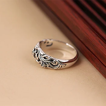 Najnovije Berba Posrebreni Prsten s cvijeta Crne Ruže Za žene Modni Nakit Vjenčani Vjenčanja dekoracija Dar Klasicni Prsten Na prst