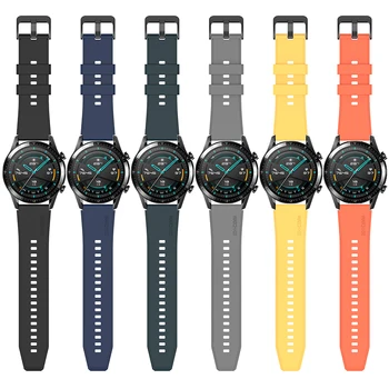 Za Huawei Watch GT 2 46 mm Silikon remen Zamjena pametne sati 22 mm Sportski narukvica Spone od nehrđajućeg čelika Pribor za narukvice