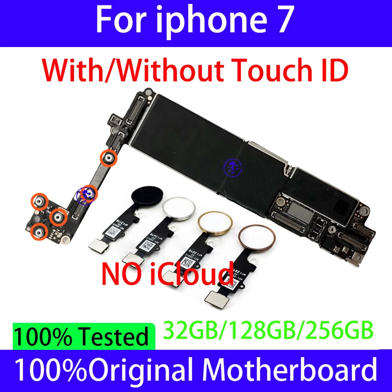 Originalni 32 GB/128 GB i 256 GB Za matične ploče iphone 7 touch id/Bez dodira id,otključan Za testiranih logičke sklopove iphone7 Slika  1