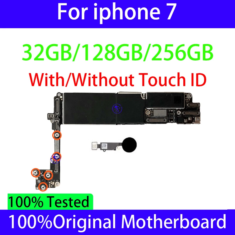 Originalni 32 GB/128 GB i 256 GB Za matične ploče iphone 7 touch id/Bez dodira id,otključan Za testiranih logičke sklopove iphone7 Slika  2