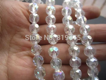 6 mm 8 mm Stakla kristalne perle Cut-Disko Kuglice Transparentno AB boja za izradu nakita