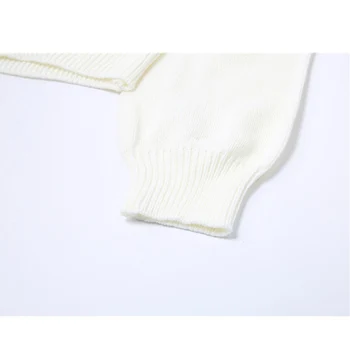 2021 Ženski džemper Harajuku s okruglog izreza i dugih rukava, običan pleteni cardigans, Nove jesenje berba однобортные kaput s lukom, korejski