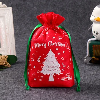 Poklon torba Djeda Mraza Torba za čokolade Pahuljica Hrskav torba na pertla Vesele Božićne Ukrase za Dom Nova Godina 2021 Noel Predstavlja 2022