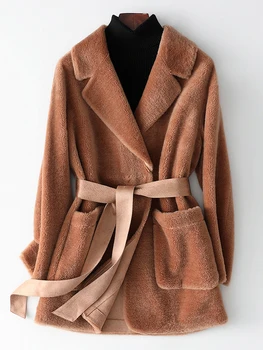 2020 Donje кашемировое dugi kaput Elegantan vune kaput s odbačenost okovratnik i remen, zimi topao kaput, mornarska ženska gornja odjeća