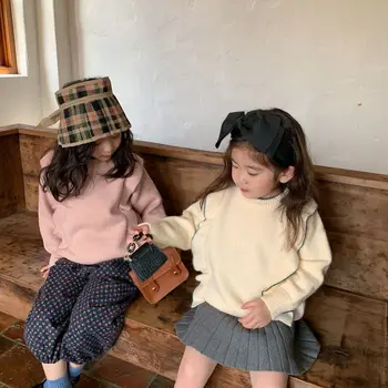 Dječji kardigan za djevojčice Vrhovima pletene džemper za bebe Princeza sa volanima pulover Dres 2021 Jesen zima Dječje topla odjeća