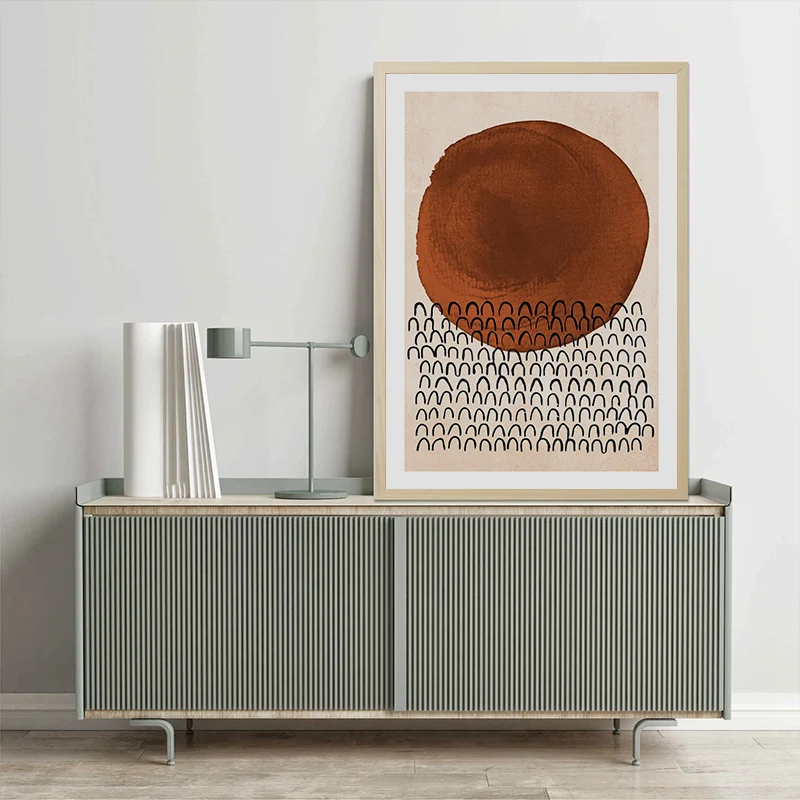 Jednostavna, moderna apstraktna geometrija skandinavski retro plakati narancasta umjetnost dnevni boravak dekorativna slikarstvo rotirajući slika slikarstvo kernel Slika  0