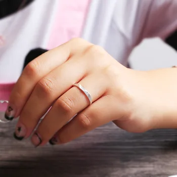 Moderna geometrija srebrne boje glatke podesiv prsten trendi ženski muški prsten visoke kvalitete