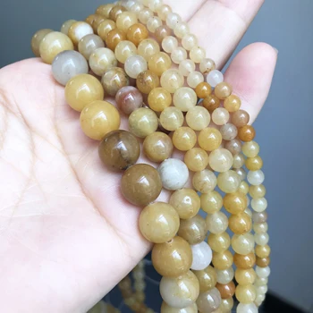 Perle od prirodnih Агатов Žuto Svjetlo Okrugli Labav Kamena Perle Za Izradu nakita DIY Pribor za narukvice i naušnice 15