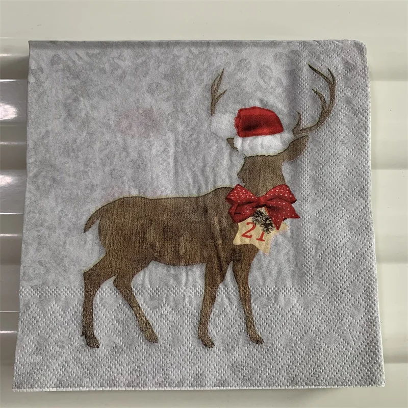 Božićni maramice papir elegantan tkanina Božićni Santa dječje drvce snježni čovjek maramicu декупаж vjenčanje je dan rođenja slatka dekor 20 Slika  2
