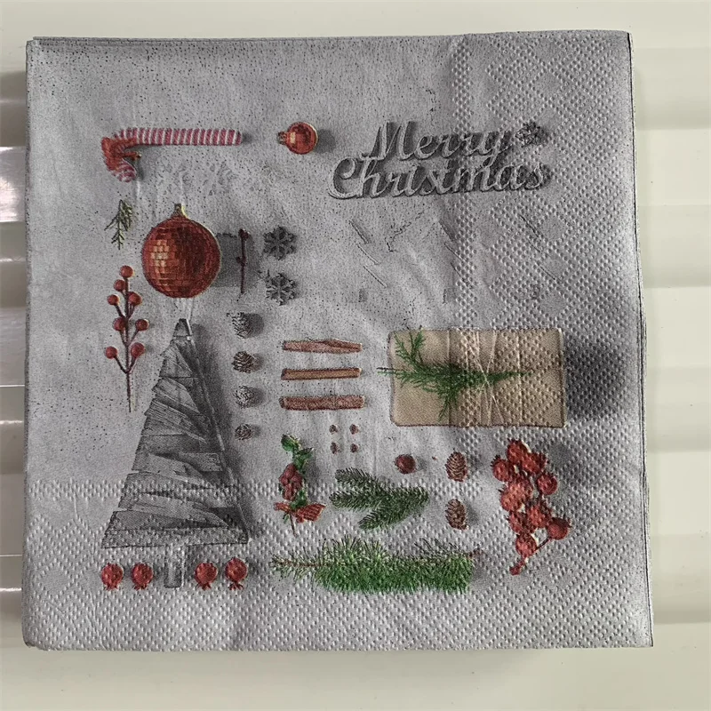 Božićni maramice papir elegantan tkanina Božićni Santa dječje drvce snježni čovjek maramicu декупаж vjenčanje je dan rođenja slatka dekor 20 Slika  4