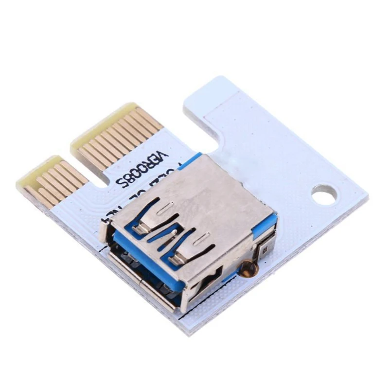 VER008S PCI-E Riser Card 008S PCI Express 1X - 16X Proširenje 4Pin 6Pin SATA Indikator napajanja za grafičke kartice D7WC Slika  2