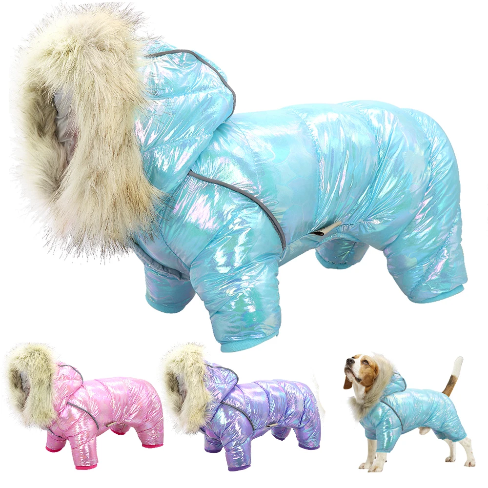 Briljantan Pamuka kaputi od umjetne kože za kućne ljubimce Za male i srednje pse Dolje jakna je Topla zimska odjeća za kućne ljubimce Odjeća za pse s krzna napunjene Vodootporna Slika  1