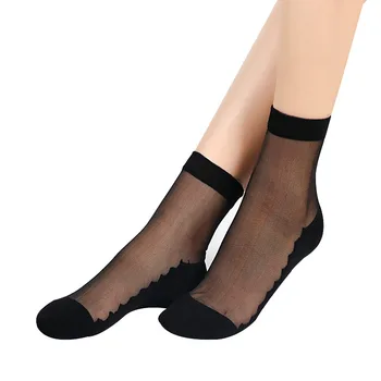 Seksi čipke, mrežaste, svila, voćni delikatna čarape od vlakana Transparentan mek mek pređe za gležnjeva Fine ženske čarape 1 par=2 kom. TMD07
