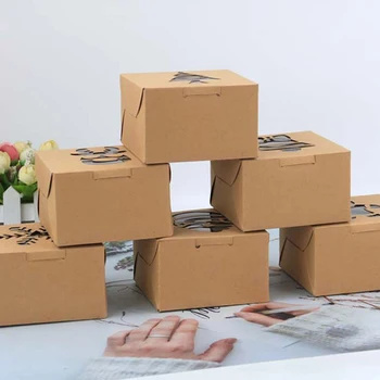 3/5 kom. Božićno Kraft-papir za pecivo Poklon kutija Kutija čokolade Torbe Kutija za pakiranje hrane