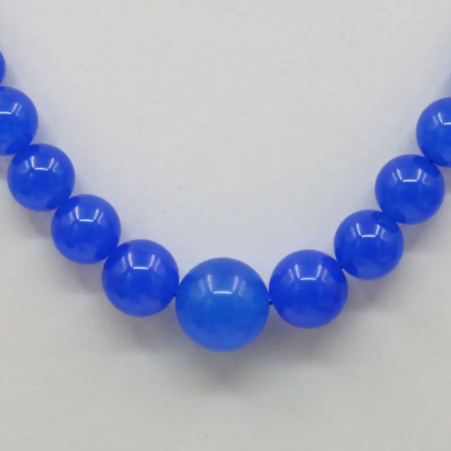 Plavi Aventurin je Sretan Kamena Ogrlica Krug Naušnica Setovi Nakita DIY Okrugle Perle Nakit za Večernje Vjenčanje Pokloni 15 inča 6-14 mm Slika  4