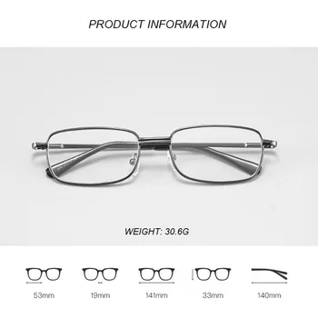 Naočale za čitanje s kristalnim staklima YOOSKE Muške Naočale u metalnu kvadratnog ivicom Ženske proljeće naočale s tankim nogama na recept Diopters +1,0