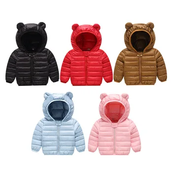 Zimski kaputi za djecu s kapuljačom Lagan dolje jakna za male dječake, Djevojčice, Dojenčad, Odjeća za djecu