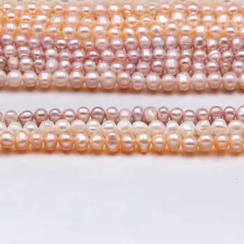 Prirodni Biseri Pravi Slatkovodni biseri, Perle, u Baroknom stilu Slobodne Razuporne perle za izradu nakita DIY Narukvica Pribor za vrat 3-4 mm