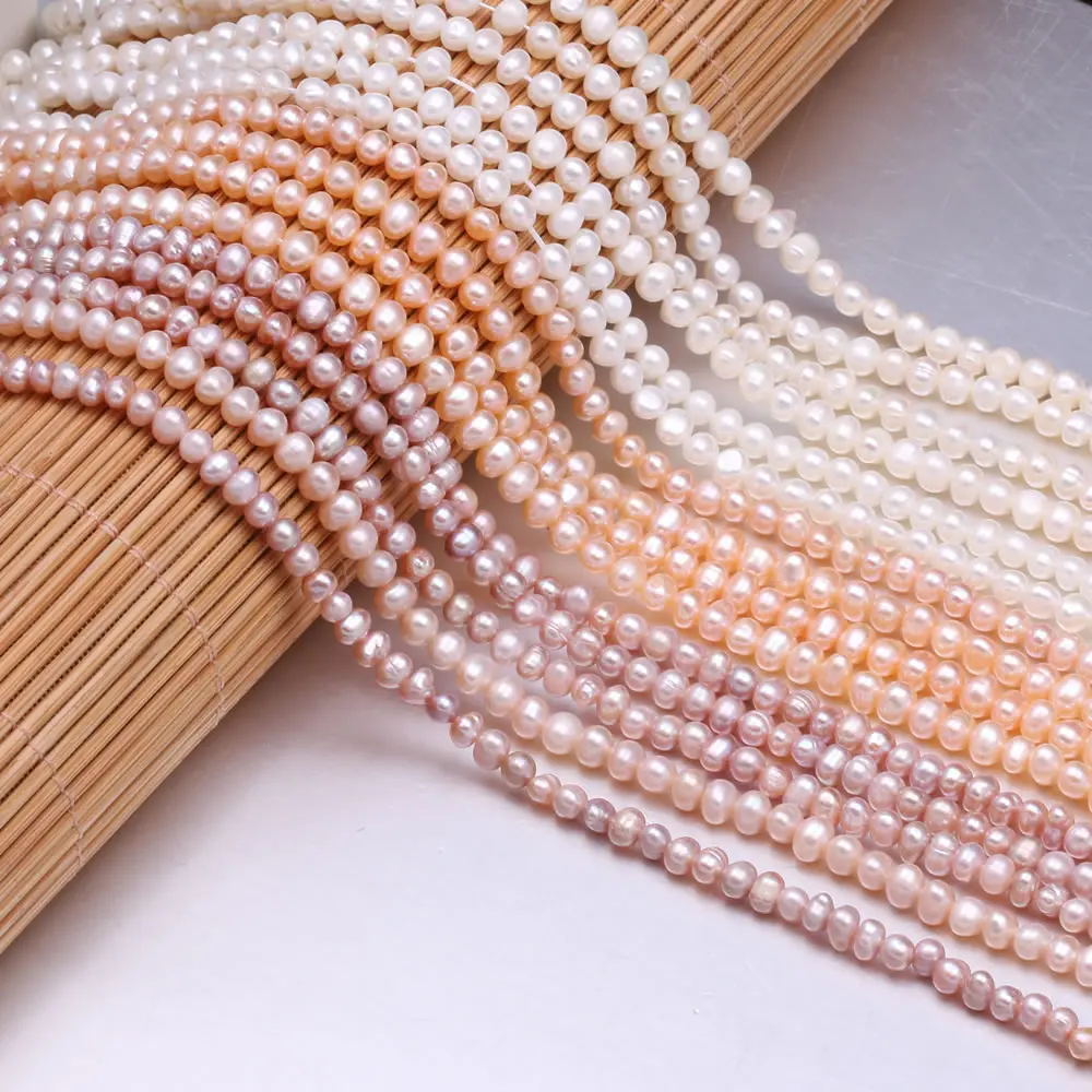 Prirodni Biseri Pravi Slatkovodni biseri, Perle, u Baroknom stilu Slobodne Razuporne perle za izradu nakita DIY Narukvica Pribor za vrat 3-4 mm Slika  2