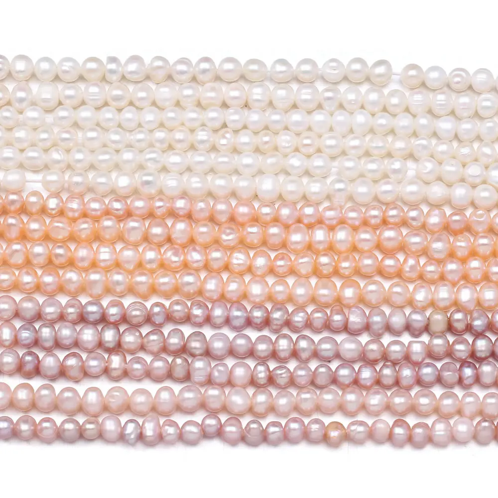 Prirodni Biseri Pravi Slatkovodni biseri, Perle, u Baroknom stilu Slobodne Razuporne perle za izradu nakita DIY Narukvica Pribor za vrat 3-4 mm Slika  3