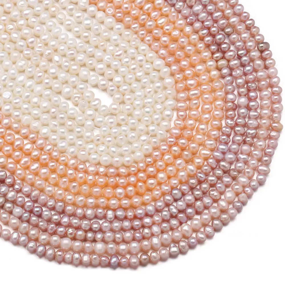 Prirodni Biseri Pravi Slatkovodni biseri, Perle, u Baroknom stilu Slobodne Razuporne perle za izradu nakita DIY Narukvica Pribor za vrat 3-4 mm Slika  4