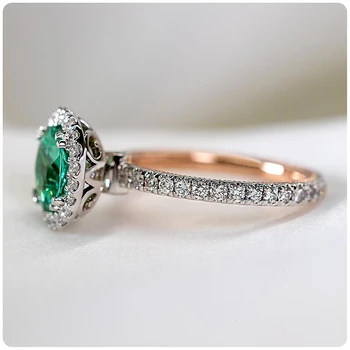 Huitan Nova Moda Luksuzni Solitaire Zeleni Cirkon Donje prsten za vjenčanje Boje Elegantan ženski večernjim prsten za stranke Nakit