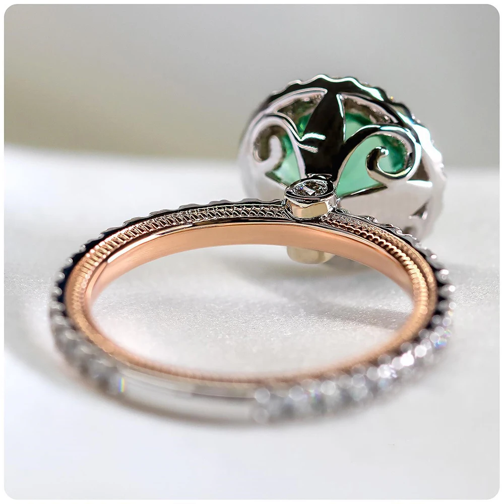 Huitan Nova Moda Luksuzni Solitaire Zeleni Cirkon Donje prsten za vjenčanje Boje Elegantan ženski večernjim prsten za stranke Nakit Slika  1