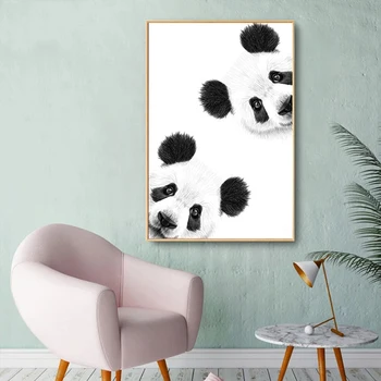 Slatka Ljubimci Panda suvremenog Slikarstva na platnu Plakat i ispis Zidni Umjetnička slika za Dnevni boravak Glavni Dječje Dječja Soba Dekor Cuadros