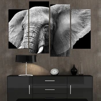 HD Tiskani kljove slona uši slonovače Slikarstvo na platnu i uređenje prostorija tisak plakata slika na platnu u okviru Besplatna dostava/NY-6273