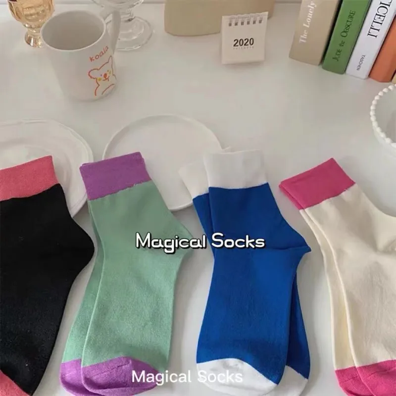 SP&CITY Japanske modne čarape za djevojčice Harajuku, Pogodan u boji dječje čarape, gotički, pamuk, sportske čarape, Odjeću za zgodnih žena Slika  3