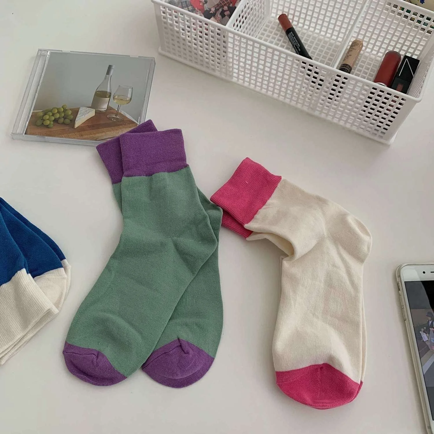 SP&CITY Japanske modne čarape za djevojčice Harajuku, Pogodan u boji dječje čarape, gotički, pamuk, sportske čarape, Odjeću za zgodnih žena Slika  5