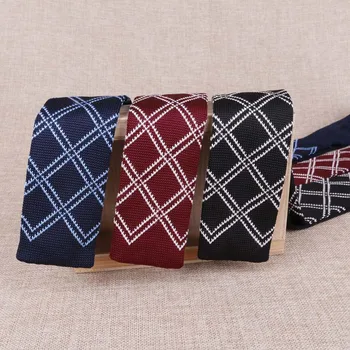 Potpuno Nove muške Berba pletene kravate Svakodnevne uske pletene kravate za svadbene zurke Gravata Tanke kravate za muškarce Pletene kravate za vrat