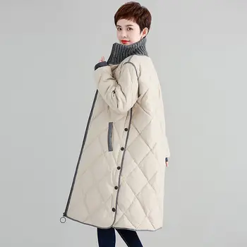 Moderan šivana pamučna jakna na obloge Za žene 2021 zimsko slobodno утолщенное dugi kaput Svakodnevno Plus size 4XL Topla jakna i kaput donje