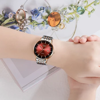 LIGE Trendi ženski sat Najbolji brand Luksuzni Ženski čelika remen ultra-tanki sat Od Nehrđajućeg Čelika, Vodootporan kvarcni sat Reloj Mujer