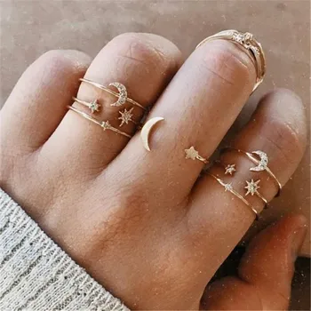 LETAPI Češka Prstenje Zlatne i srebrne boje Za žene Vintage Prsten za prste na zglobovima cijeđenje prstiju Skup 2021 Ženski modni Nakit