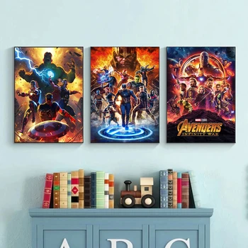Film Marvel Avengers Beskrajno rat Platnu Slikarstvo Strip o Супергероях Ispisuje Plakati Zidni Umjetnička Slika za uređenje dnevnog boravka Куадро