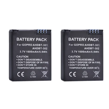Baterija 1600 mah AHDBT-301 za GoPro Hero3 Hero 3, AHDBT-201, AHDBT 301, AHDBT-302, HD HERO3 Srebrna / crna / bijela Izdanje