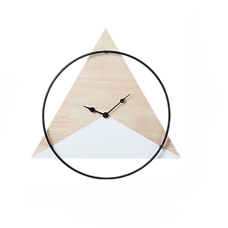 Kreativna Zidni sat u Skandinavskom stilu sat zidni Kućni ukras i Jednostavna Moda Dnevni boravak Individualnost Drvene Umjetničke Sat Slika  3