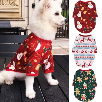 Lijep Božićni Crtani Odjeća za pse Zima toplo Los Santa Snjegović s po cijeloj površini Tkanina za kućne ljubimce Prozračni prsluk za pse, Oprema za kućne ljubimce Isporuke