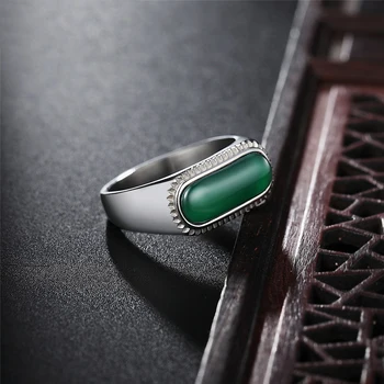 Zelena Cool Punk Trenutno se nalazi crveni prsten od nehrđajućeg čelika 316L Za muškarce i žene velike kristalno kamenje Prstena za prste za muškarce Готическое lijevanje prsten