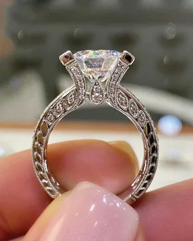 Luksuzni i Starinski Kraljevski stil Prsten s konjske okom za žene Romantične Bijele Boje Kamena Vjenčanja Vjenčani Nakit Prstenje Pribor
